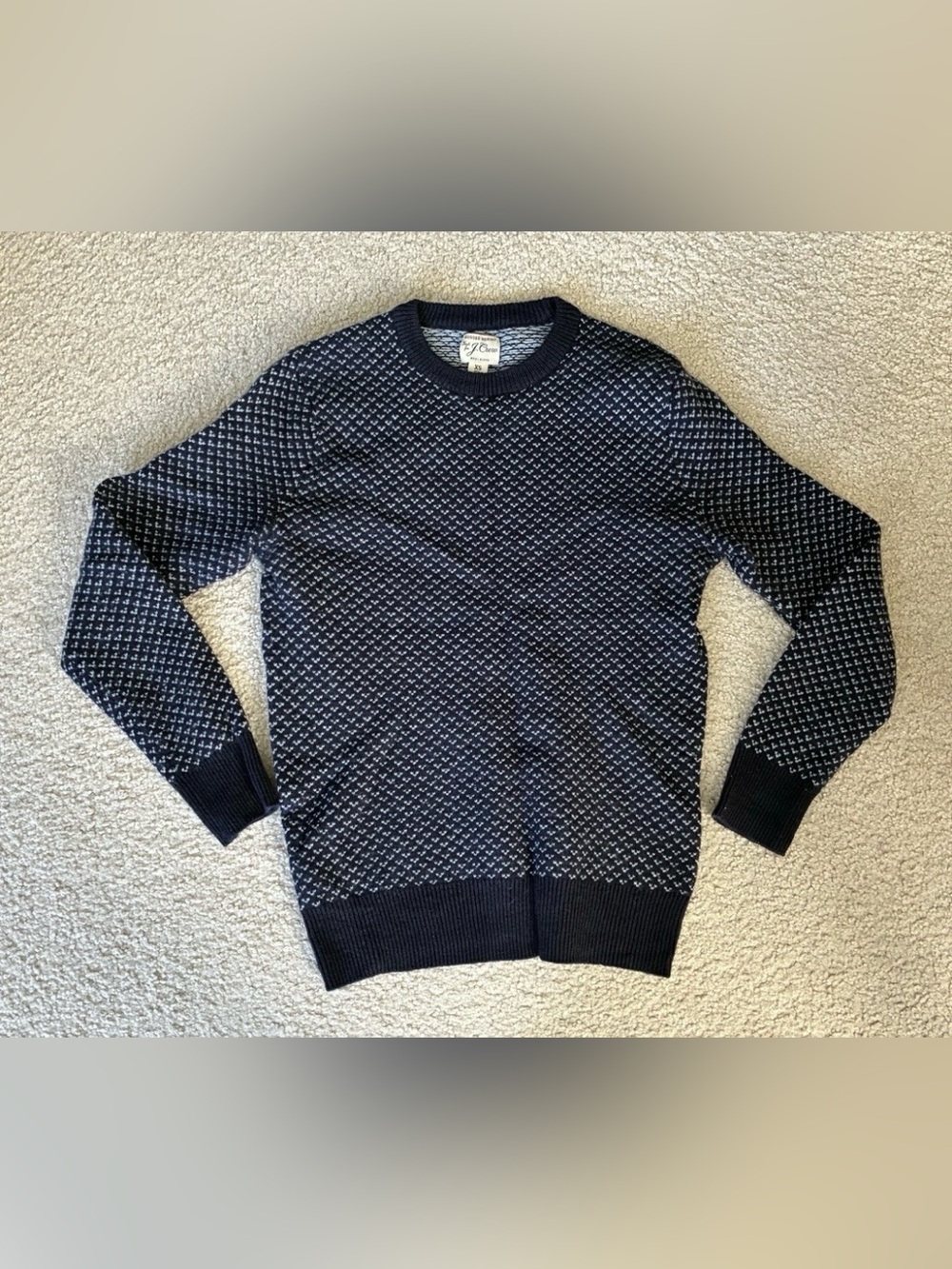 J. Crew Rugged Merino Birdseye Wool-blend Crewneck Sweater - Men's/Women’s XS